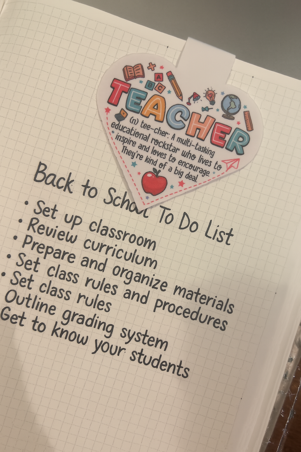 Teacher Bookmark- Heart